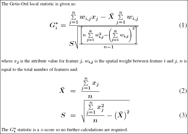 Mathematics for the Gi* statistic