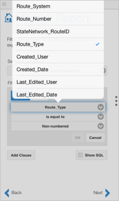 Selecting a field from the network layer